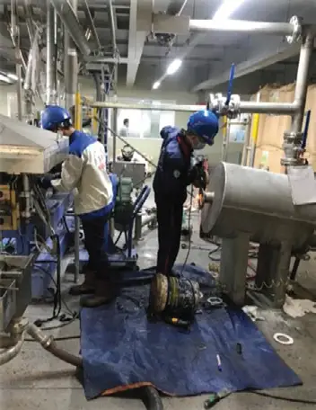 Sửa chữa bồn áp suất tại dây chuyền kéo sợi