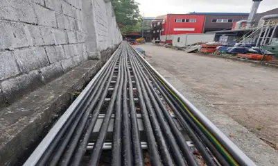 Kéo dây cáp điện cho nhà máy Sung Shin, KCN Mỹ Phước 3